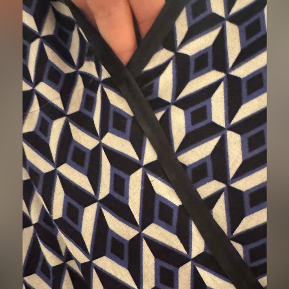 Banana Republic Patterned Navy Blue Dress - Picture 4 of 6